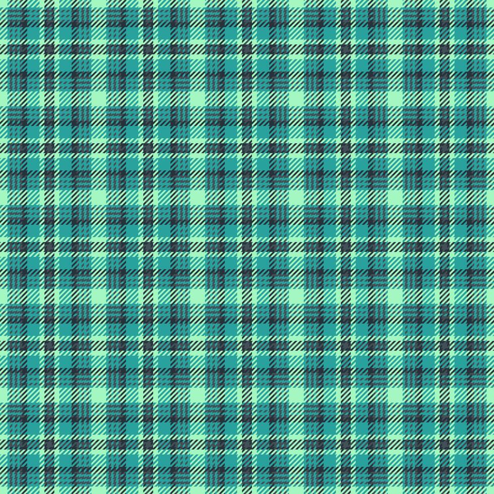 Ornamental tartan seamless check, delicate texture fabric background. London pattern textile plaid in teal and pastel colors. vector
