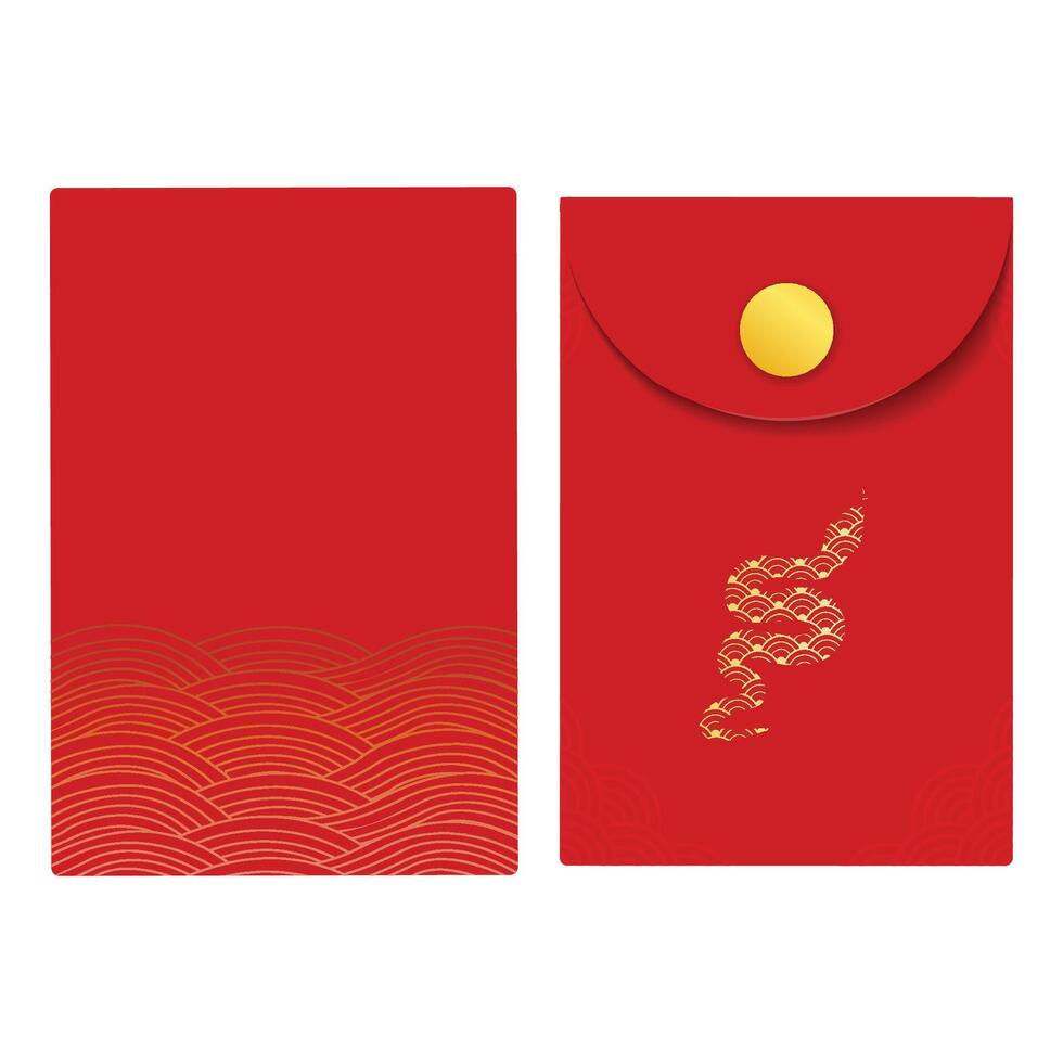 Chinese angpao envelope design. red Hongbao envelope. isolated Chinese angpao gift with Snake icon vector