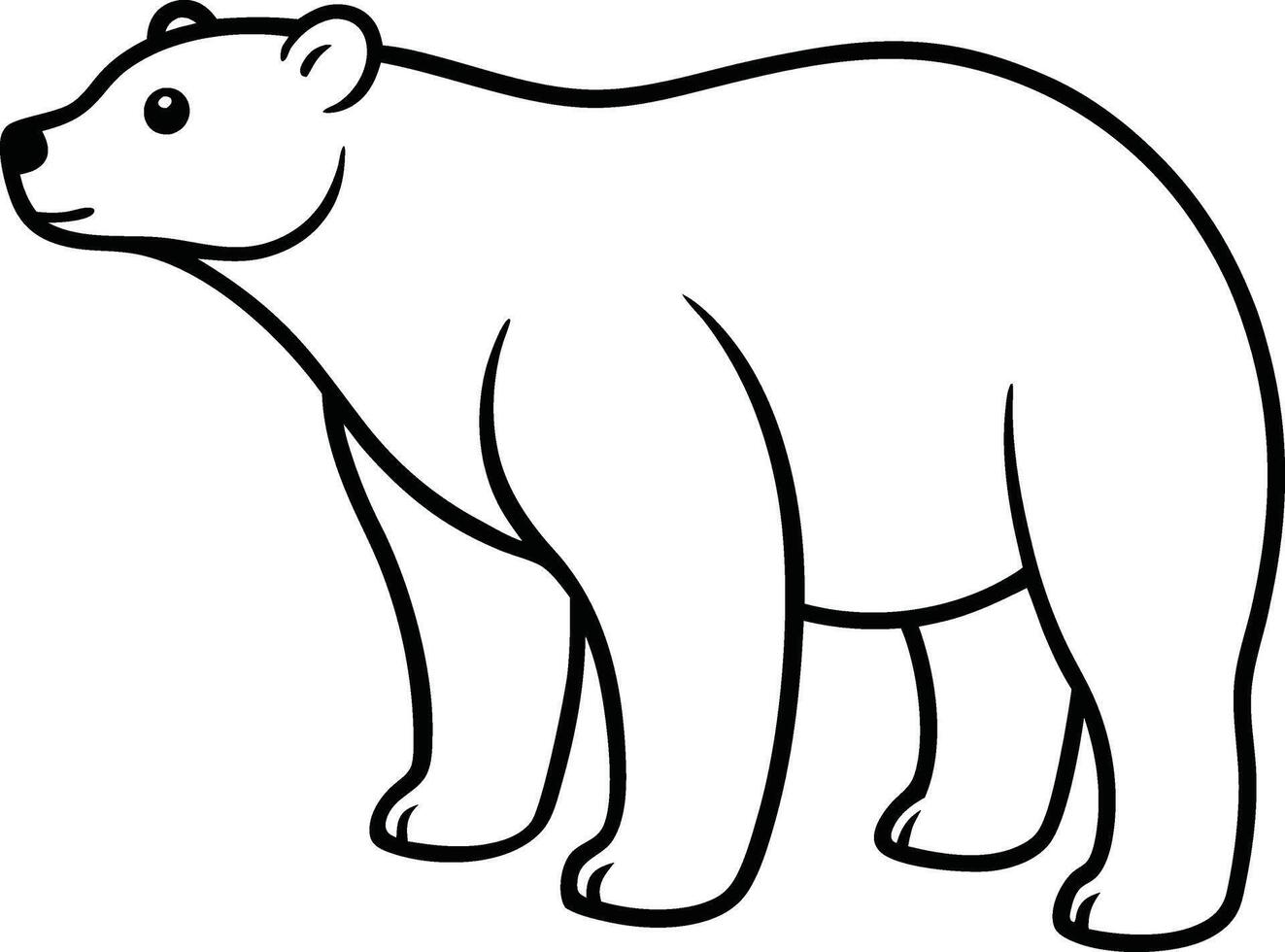 Adorable Polar Bear Line Art for Coloring Pages vector