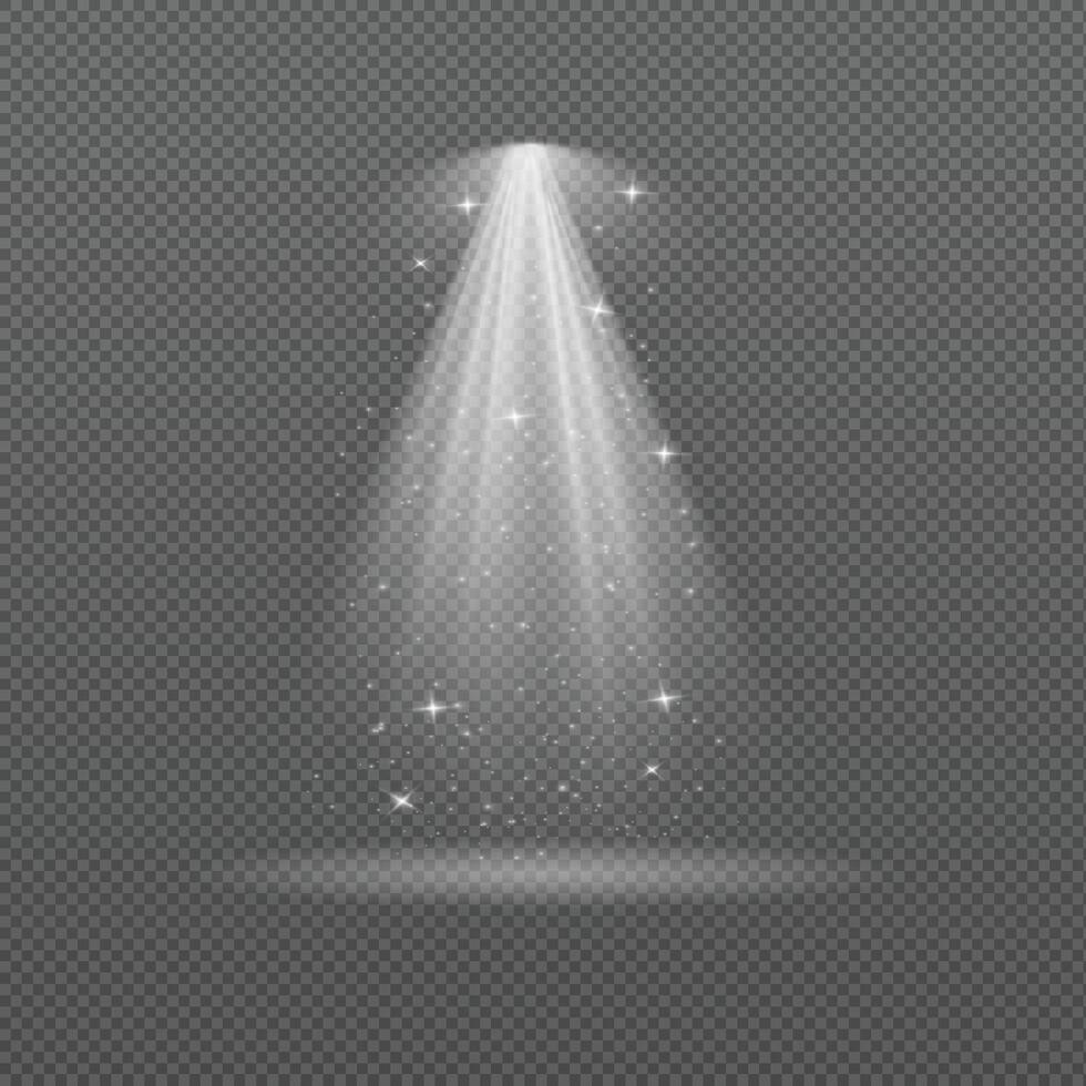 White spotlight with glowing sparkle vector