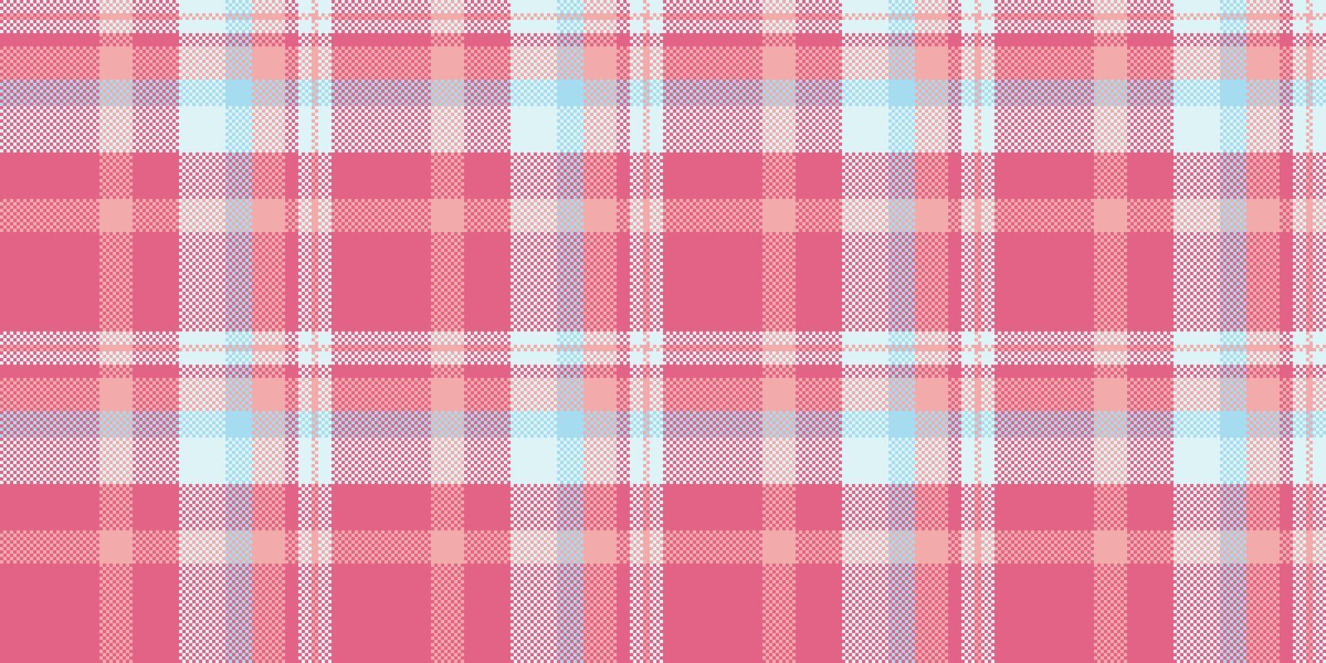 Single textile seamless fabric, sparse check texture background. Grungy pattern plaid tartan in light and red colors. vector