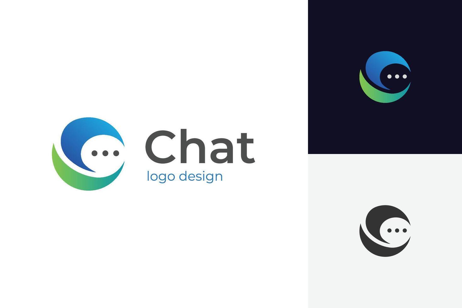 Letter C chat logo icon design abstract talk shape graphic symbol for chatting, forum, help center logo design vector