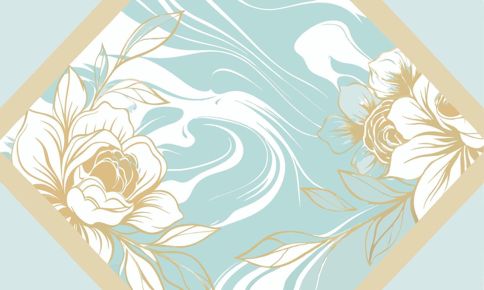 Elegant Hand Drawn Floral Background with Gold Accents vector