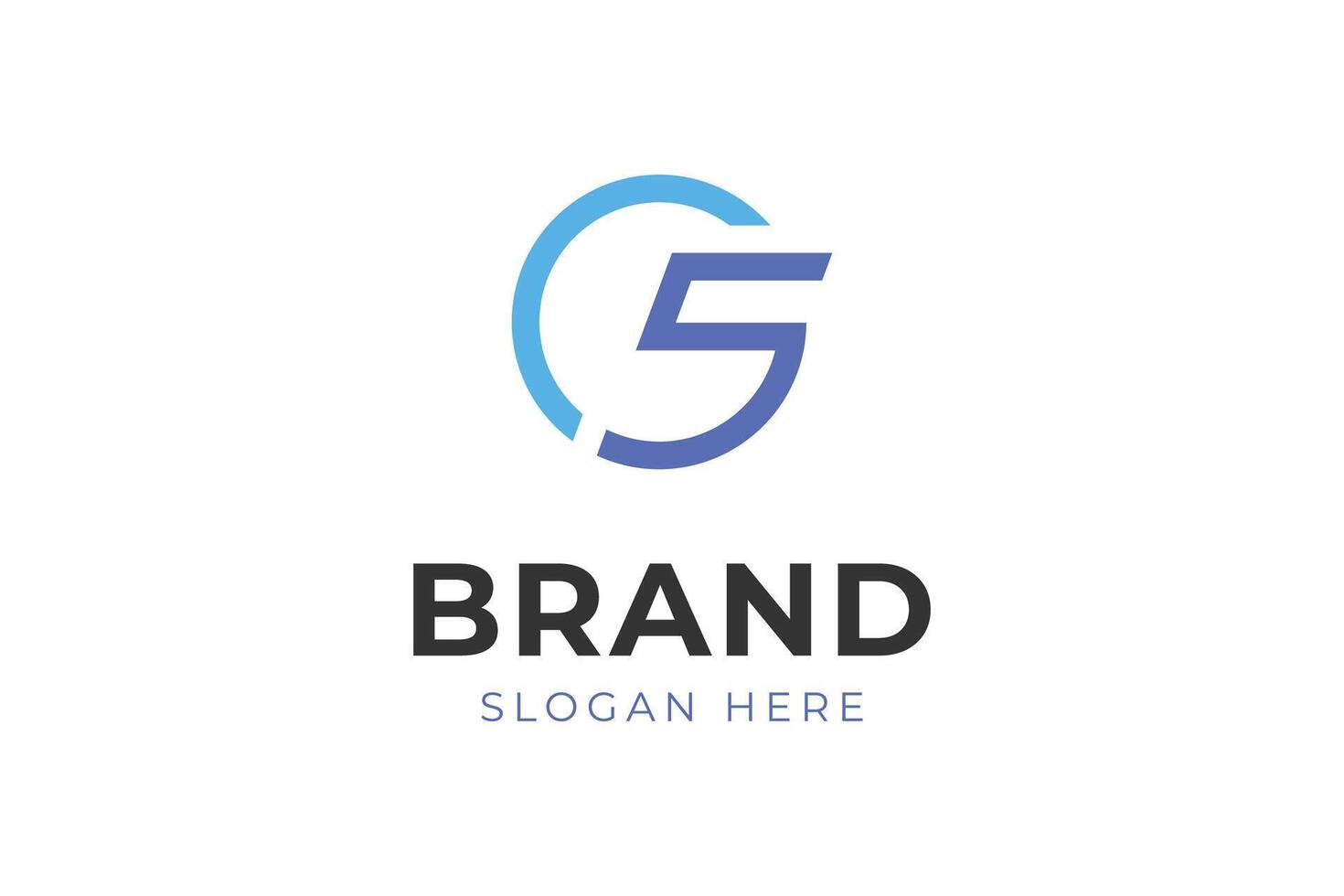 Letter C S brand logo identity design with circle shape element for technology logo template vector
