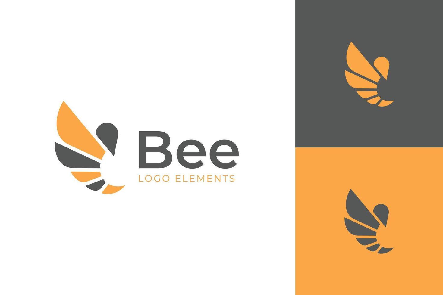 Bee silhouette modern logo icon design for honey comb illustration vector