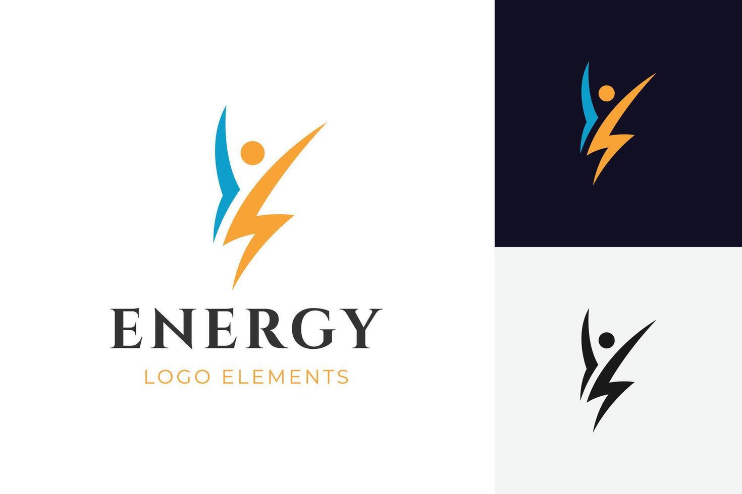 people power energy logo icon design graphic symbol for health, electric logo illustration vector