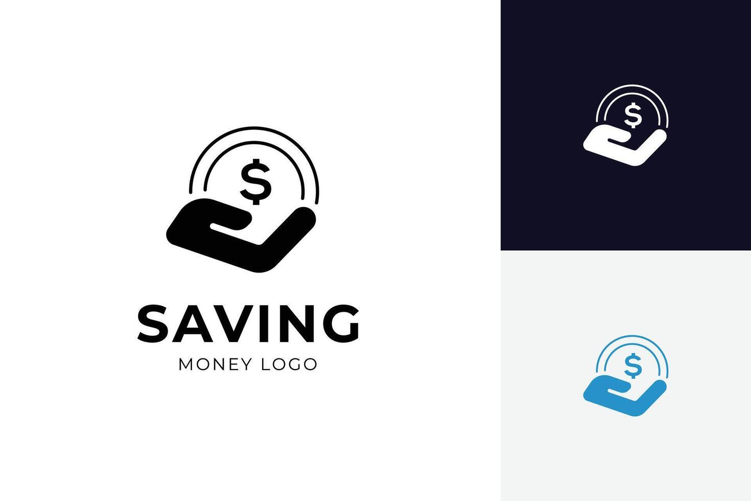 Holding dollar for saving logo icon design, money back. cashback icon symbol graphic and web design logo illustration vector