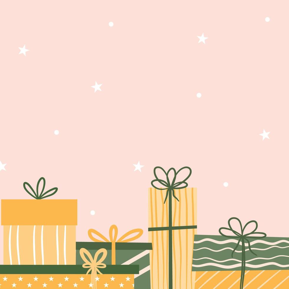 Birthday background with presents vector