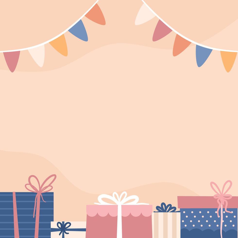 Happy birthday background with presents vector