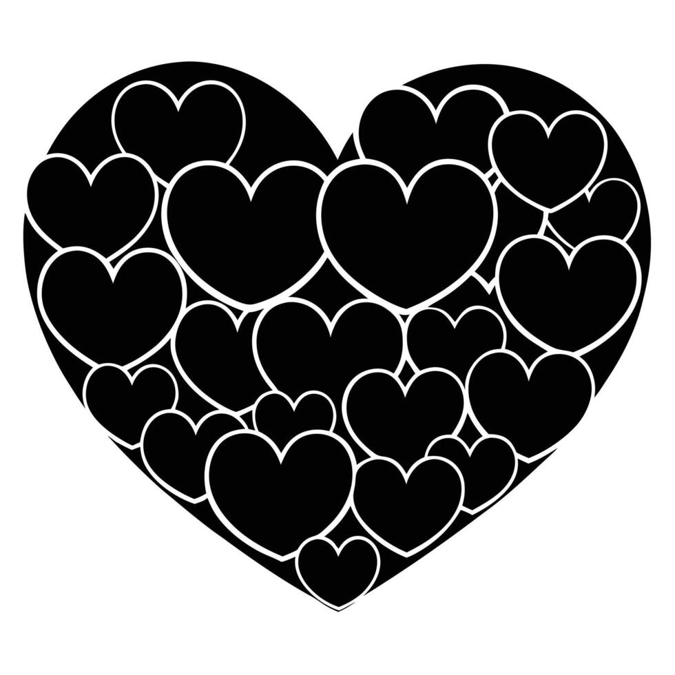 Heart Black and White Isolated Icon Design. vector