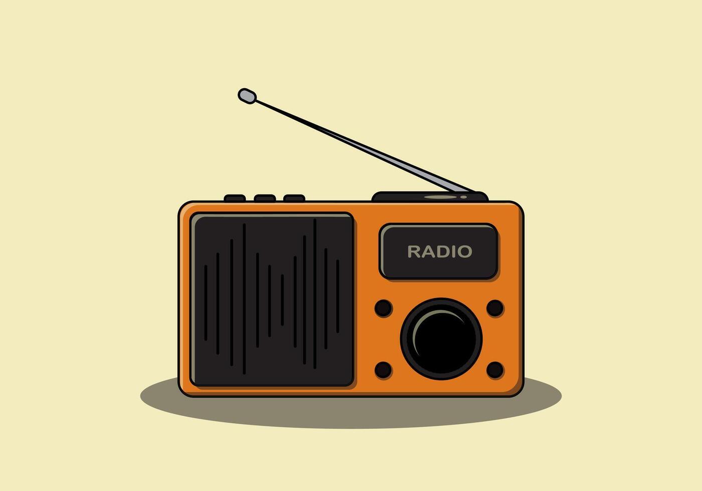 illustration of modern radio with antenna vector