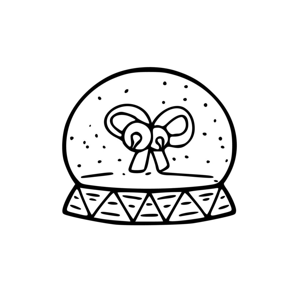 A snow globe with a bow on it vector