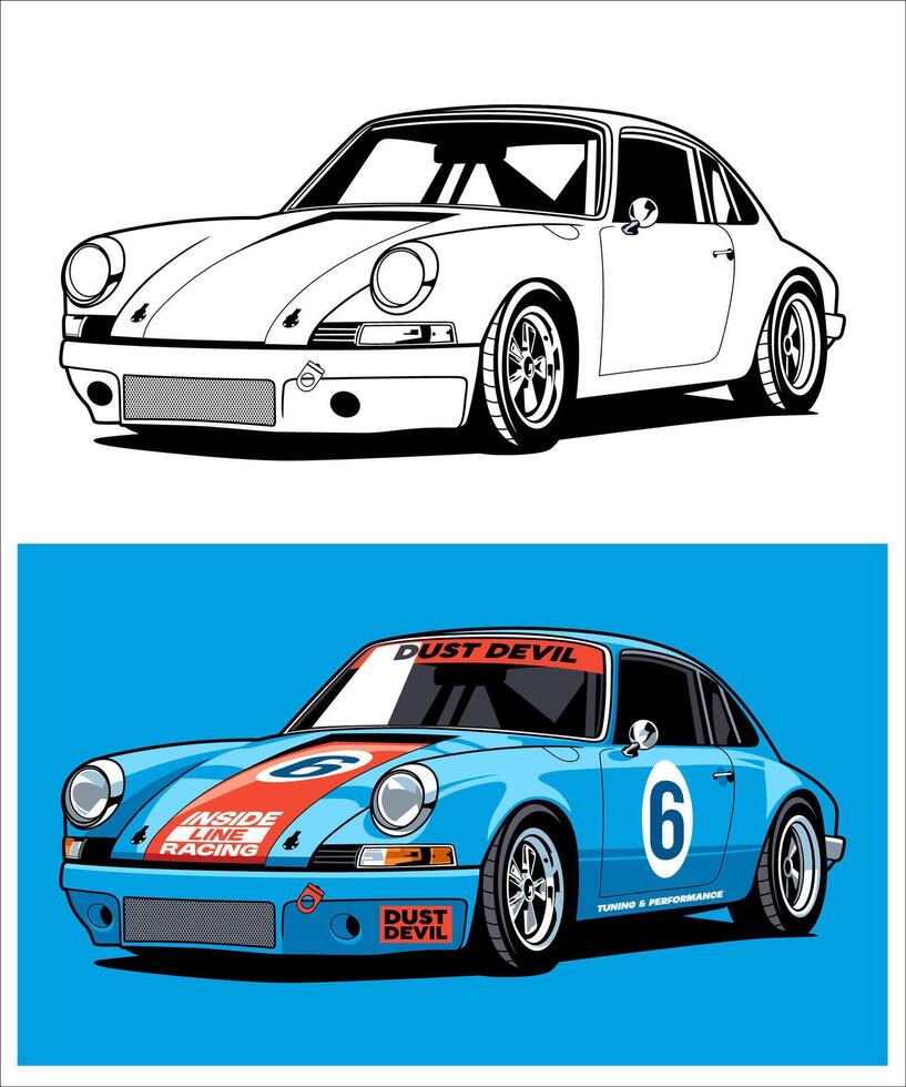 Dusk Devil Racing Car Illustration vector