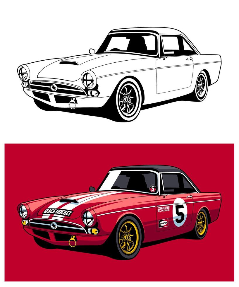 Race Rocket Racing Car Illustration vector