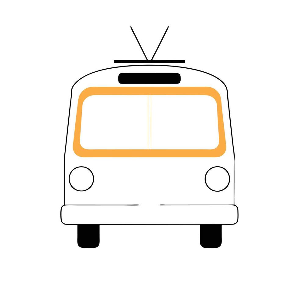 A bus is shown in a flat style on a white background vector