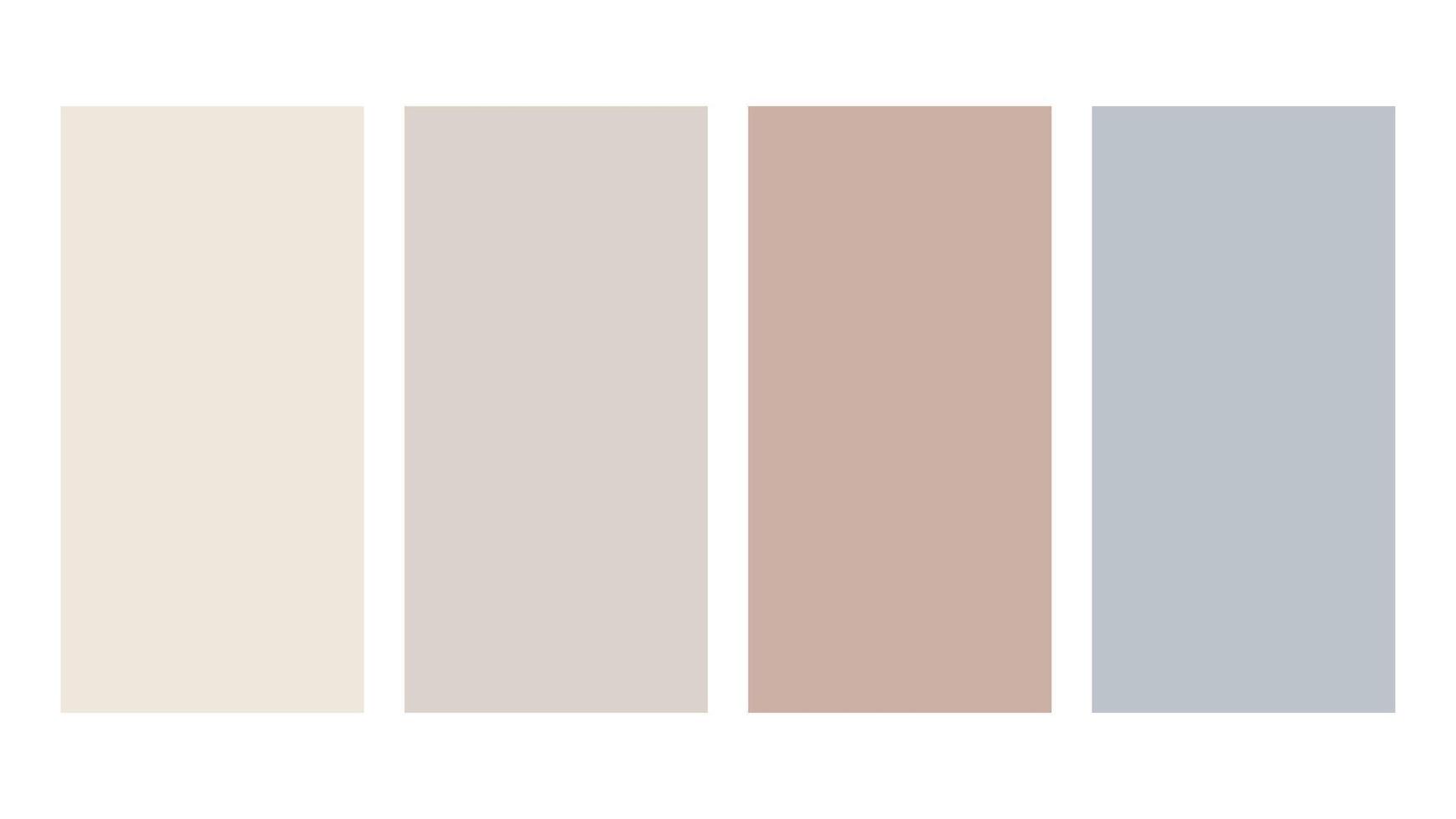 Ivory, Sand Dollar, Dusty Rose, Gray color palette. Set of bright color palette combination in rgb hex. Color palette for ui ux design. Abstract illustration for your graphic design, banner, poster vector