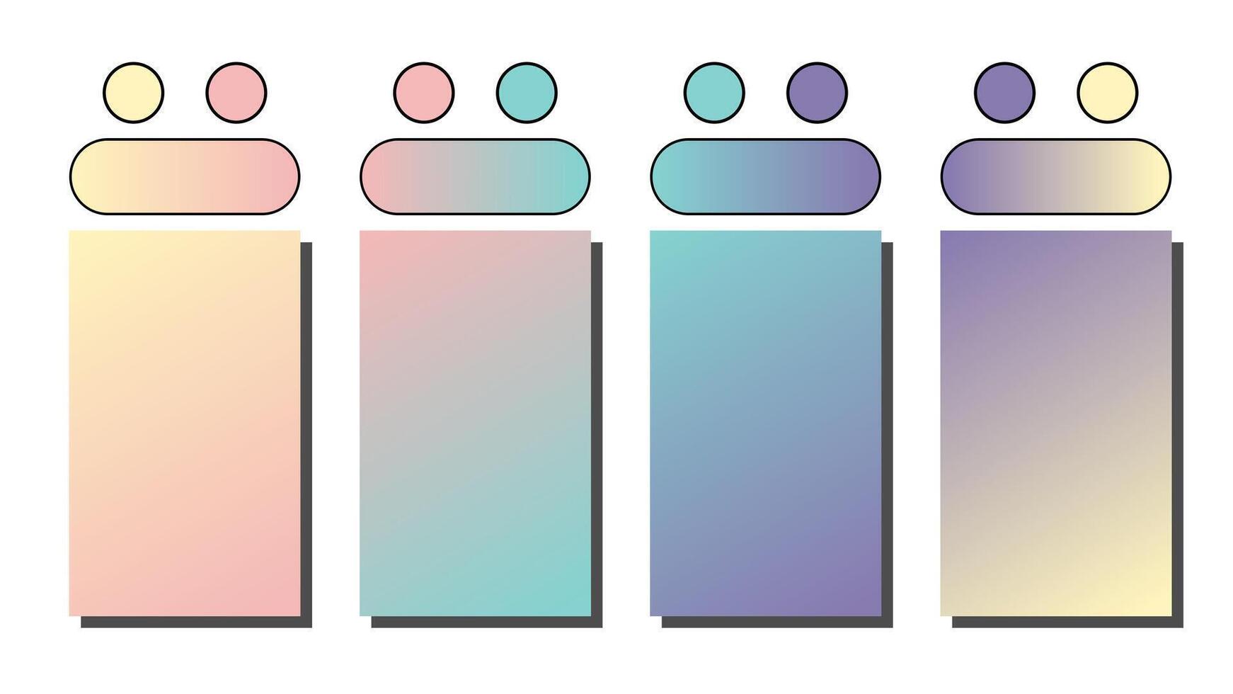 Set of gradient background. Cover set design with Yellow, Rose Quartz, Spearmint, Purple color. Beautiful abstract gradient for covers, wallpapers, branding, business cards illustration vector