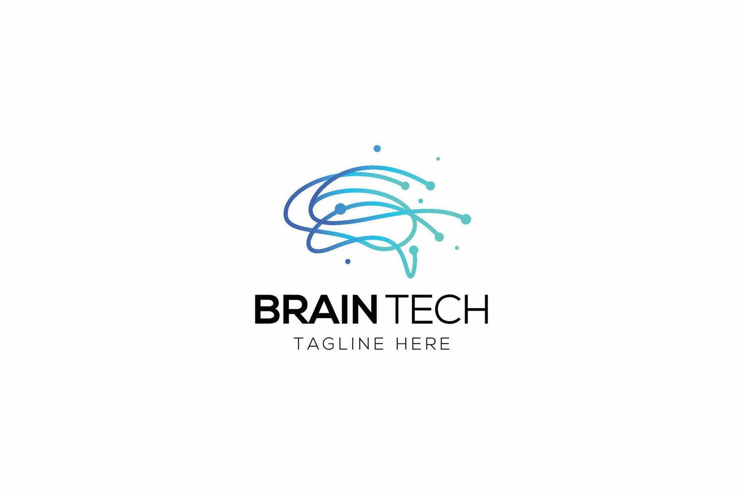 Neural Network and Brain Technology Logo for Artificial Intelligence Business Company vector