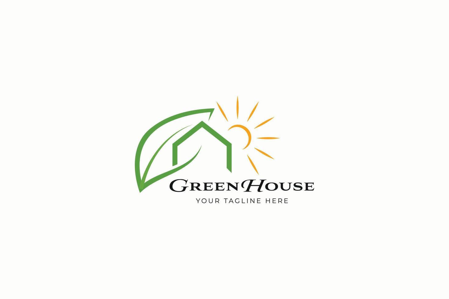 Green House Logo Health and Natural Building Concept Residence Branding vector
