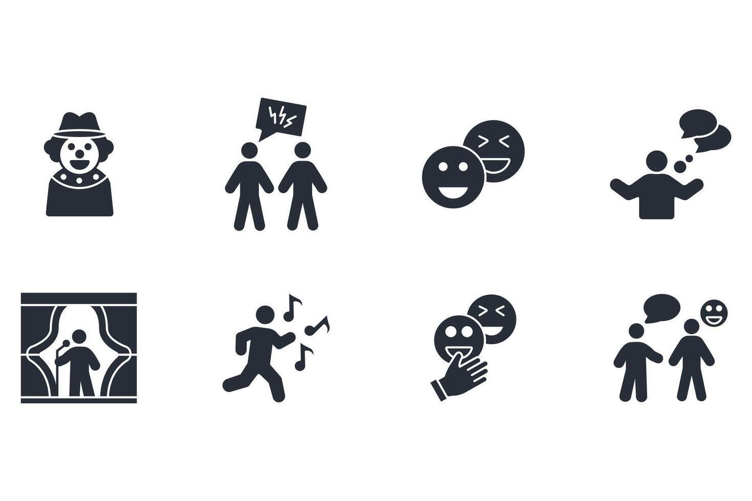 Comedy icon set..Editable stroke.linear style sign for use web design,logo.Symbol illustration. vector