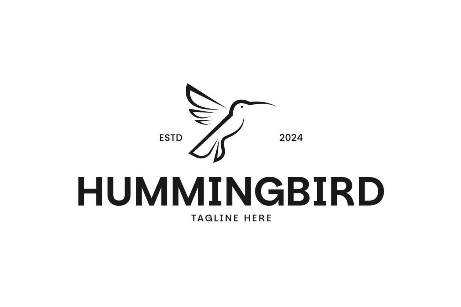 Line art logo design hummingbird template illustration vector