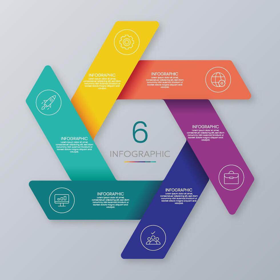 6 Step Timeline Infographic Template vector