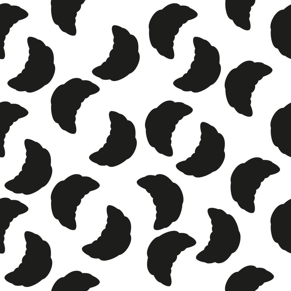 Seamless silhouette pattern of croissants vector