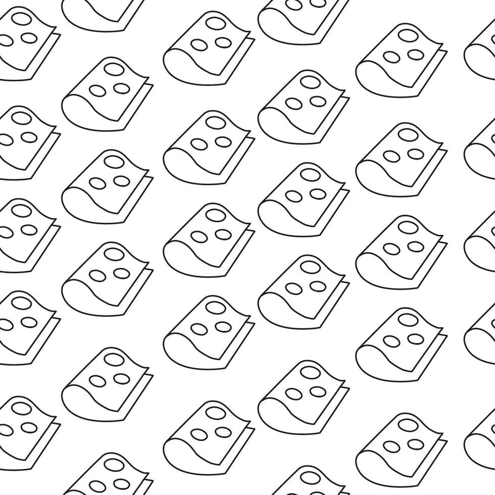 Seamless outline pattern slice of cheese hand drawn vector