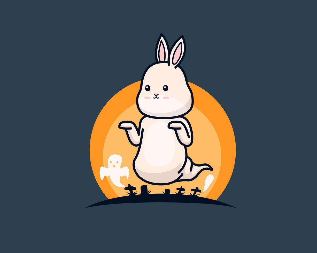 Cute bunny becomes ghost vector