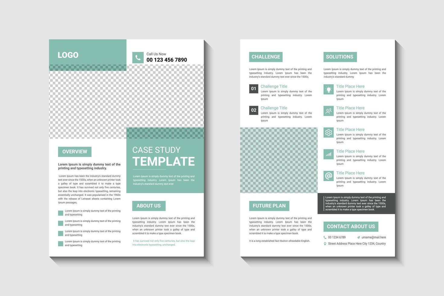 Case study flyer template design vector