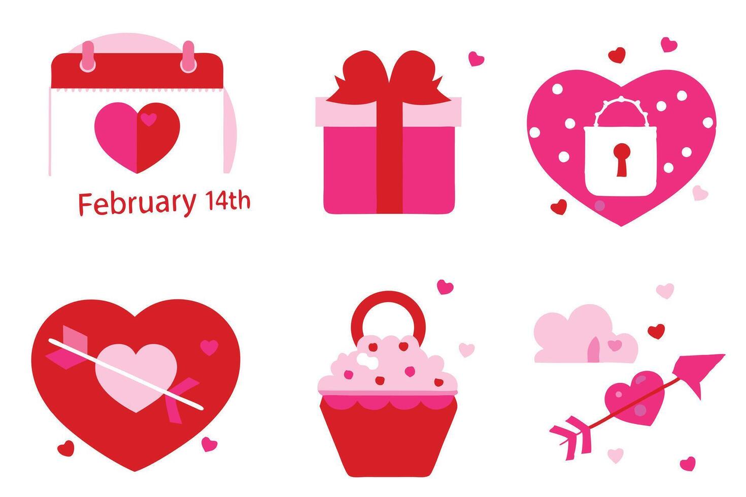 Set of Valentine's Day Illustrations vector