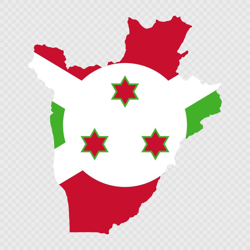 Burundi map silhouette with flag. vector