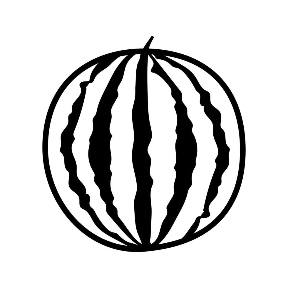 Flat line watermelon. illustration. vector