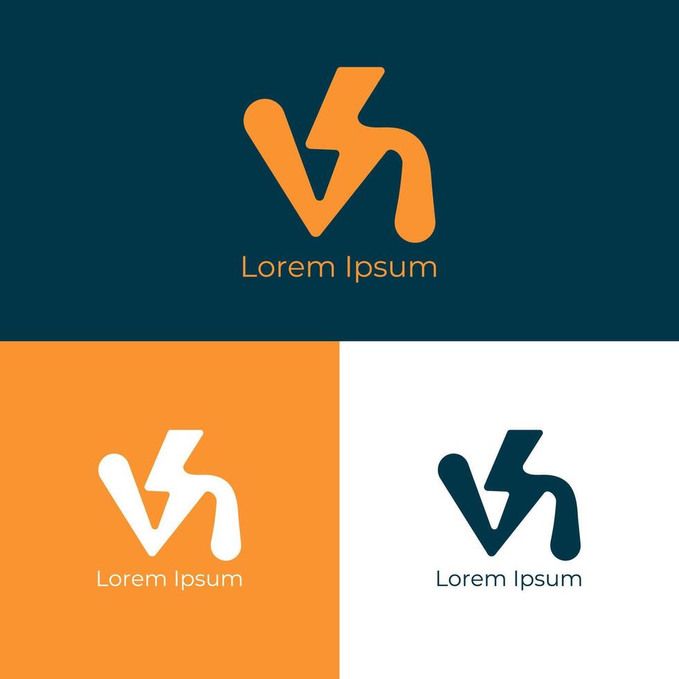 VN NV initial based alphabet minimal elegant monogram icon logo vector