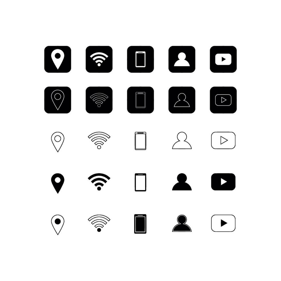 Set of social media network logo buttons, Social Media icon for all types company and advertising agency vector