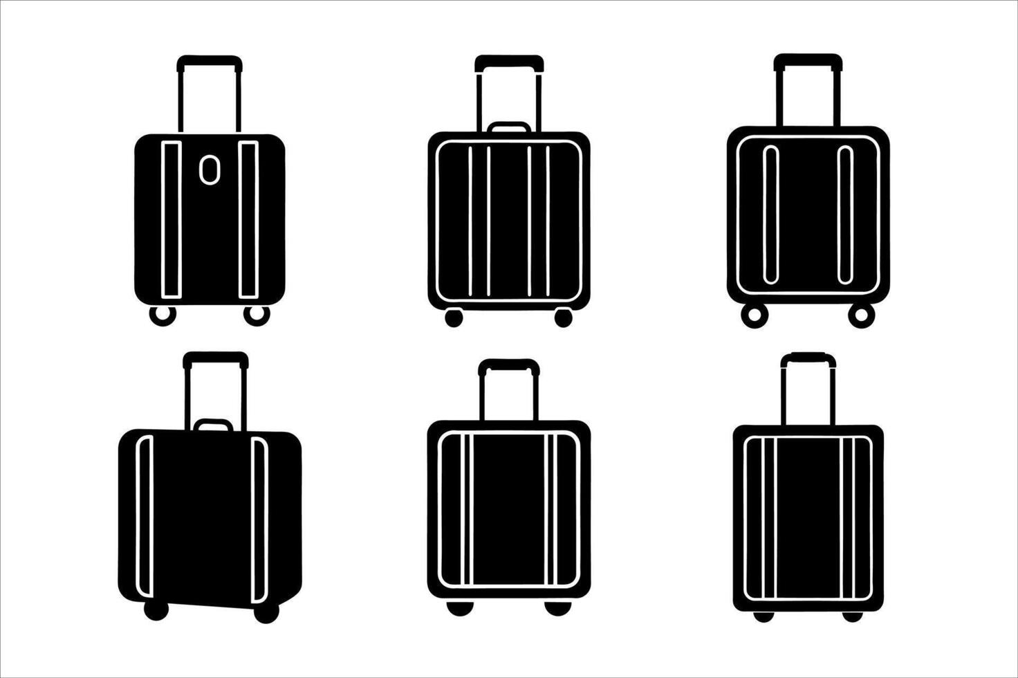 Various Luggage Styles Silhouette vector
