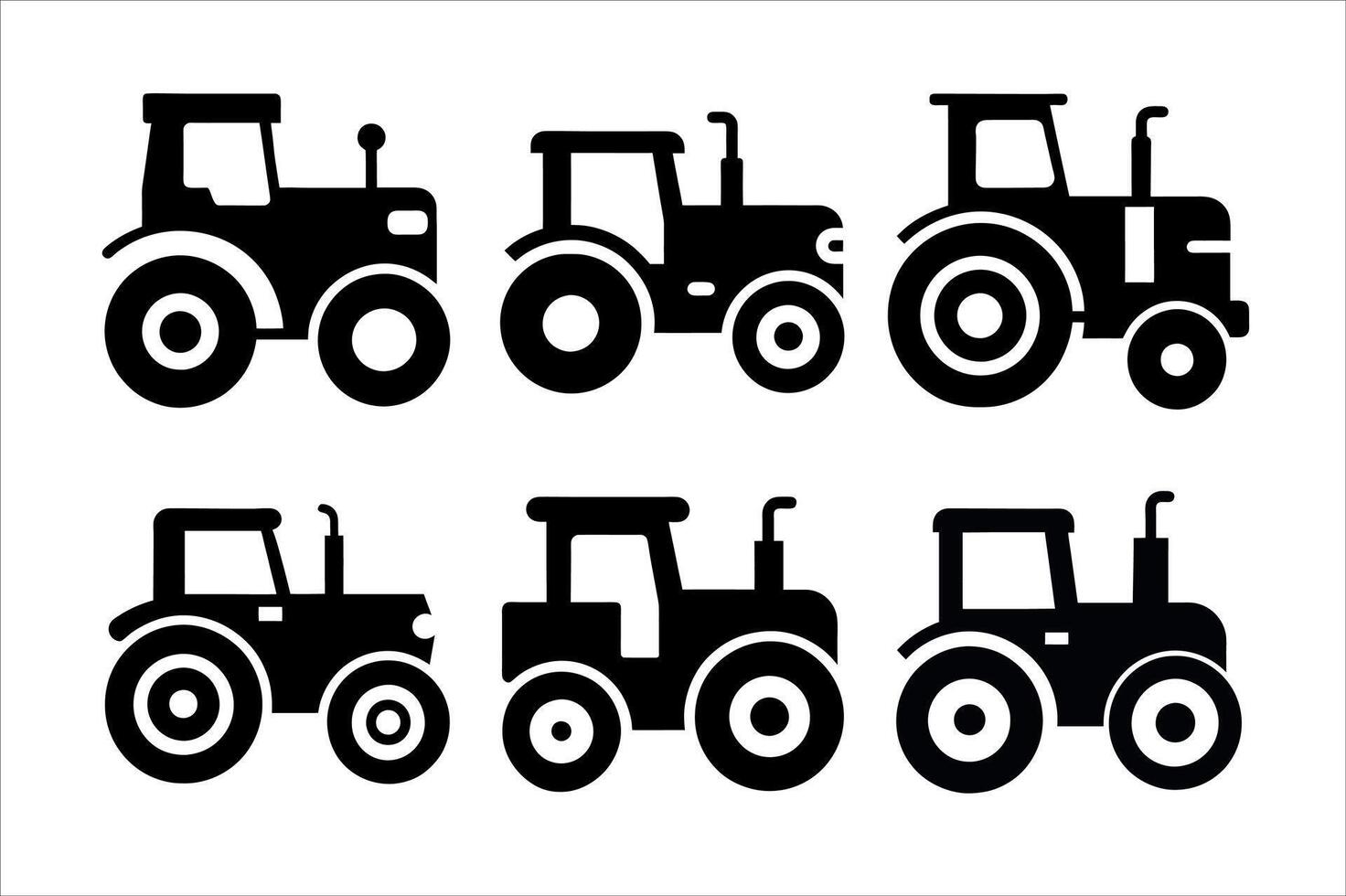 Tractor Icons Set on a white background vector