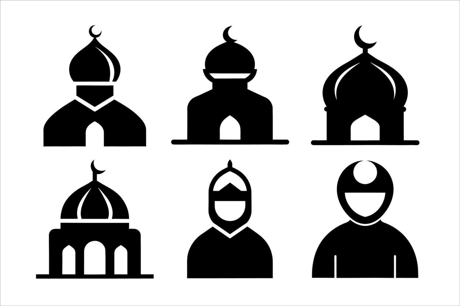 Icons of Mosques design vector