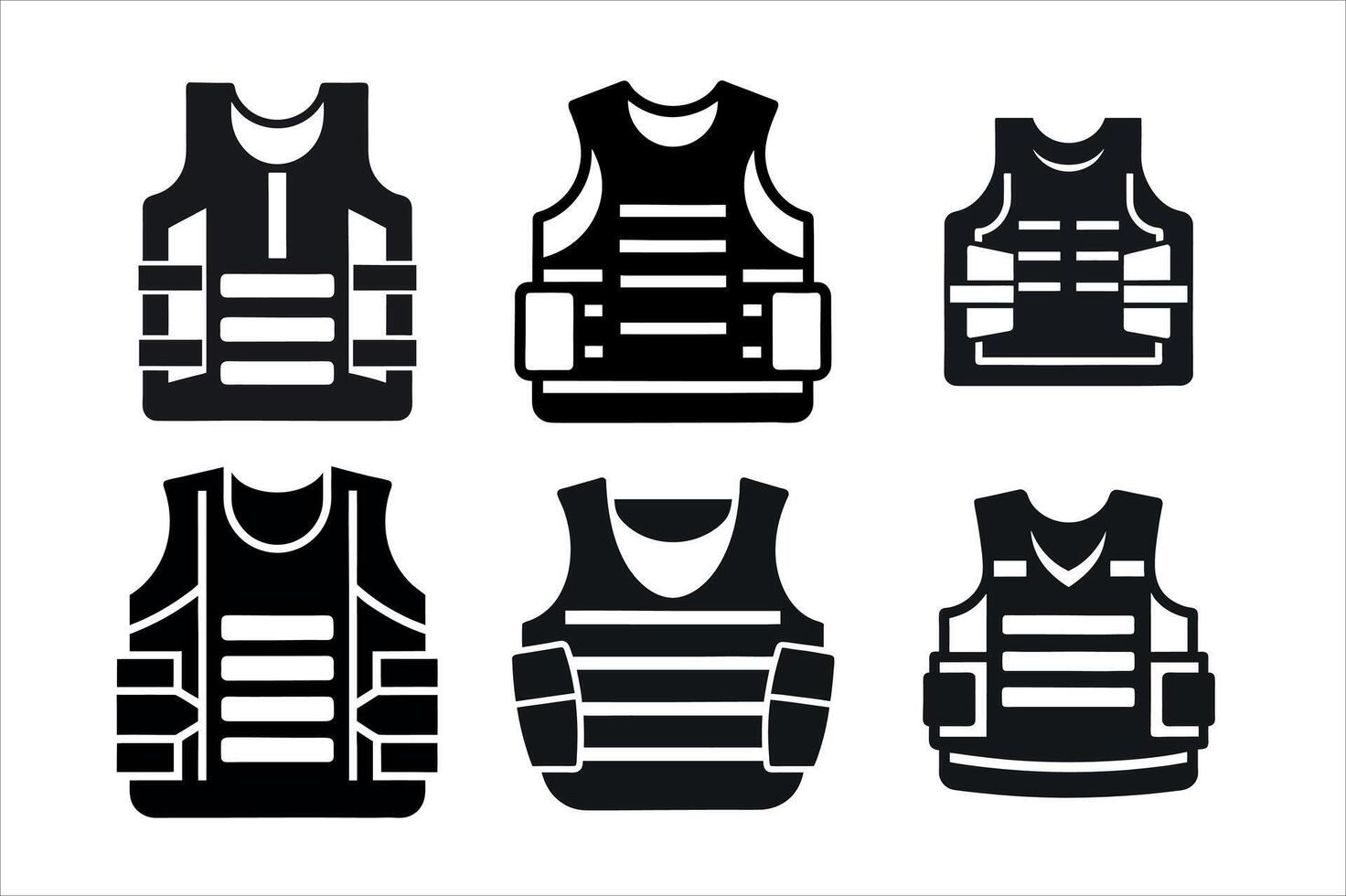 Different Types of Body Armor vector