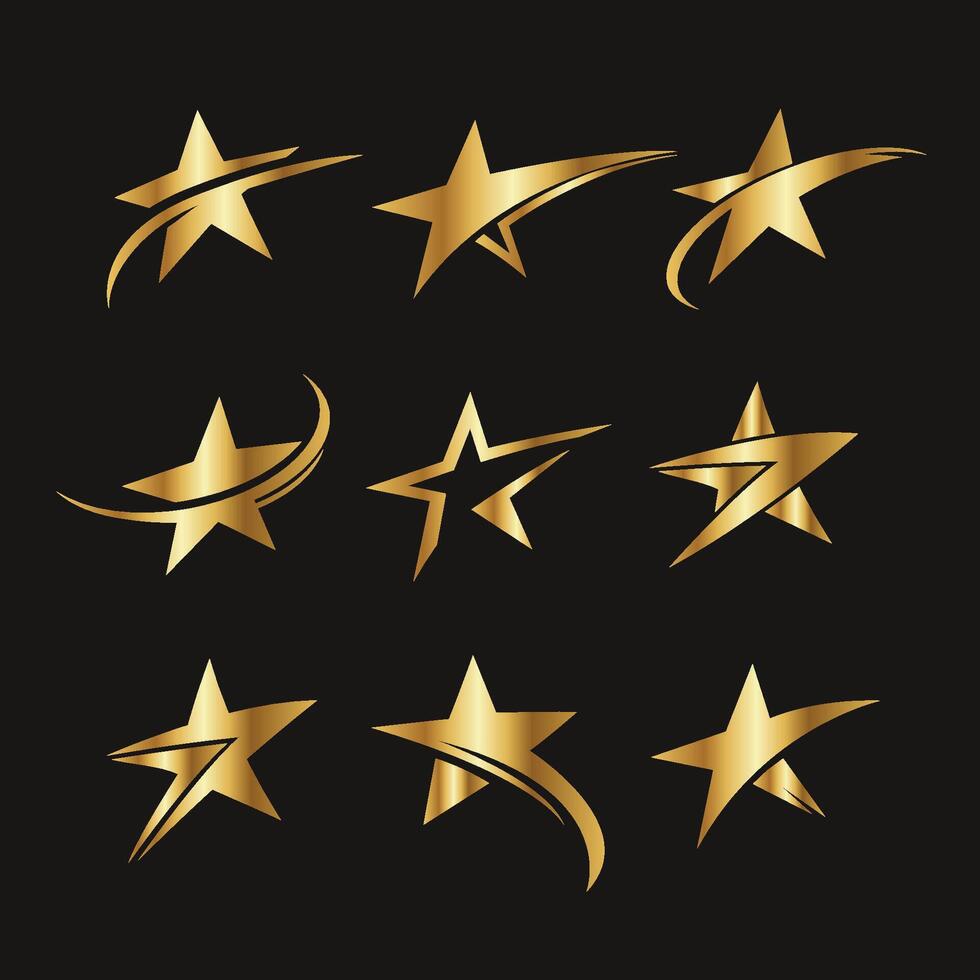 golden star collection vector