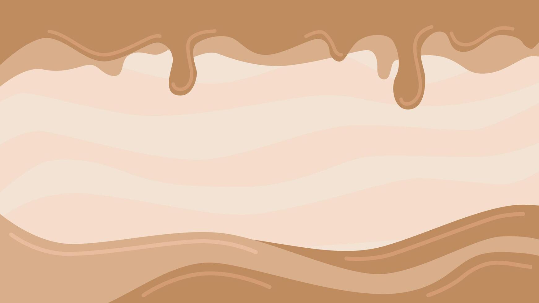 Melted chocolate background from top to bottom. illustration. Suitable for wallpapers, presentations, banners, etc. vector