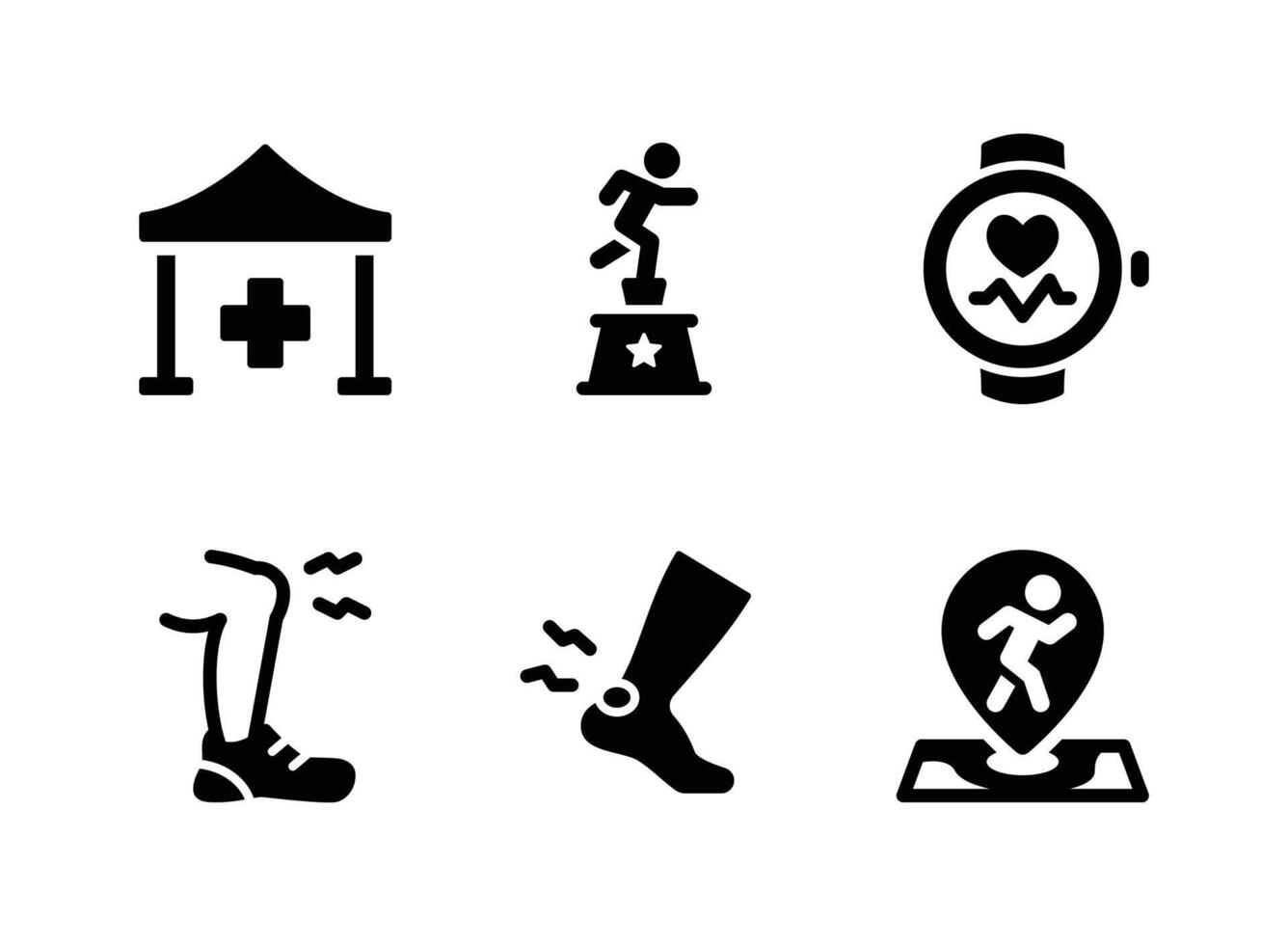 Medical Tent, Trophy, Smart Watch Solid Icons vector