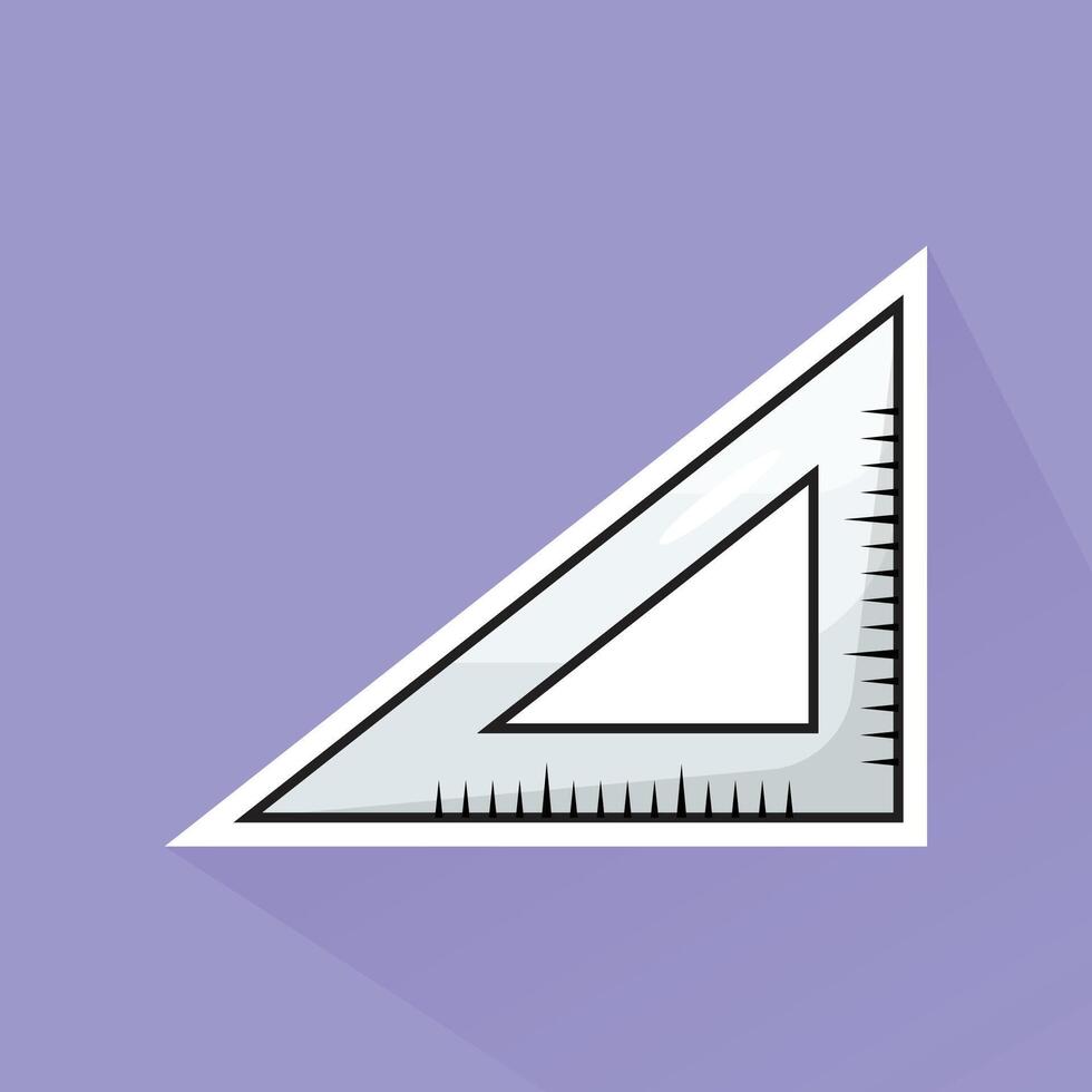 Illustration of Triangle Ruler in Flat Design vector