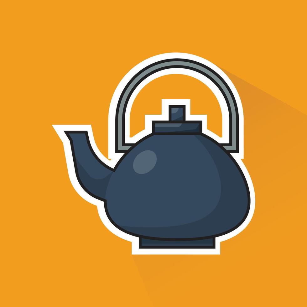 Illustration of Teapot in Flat Design vector
