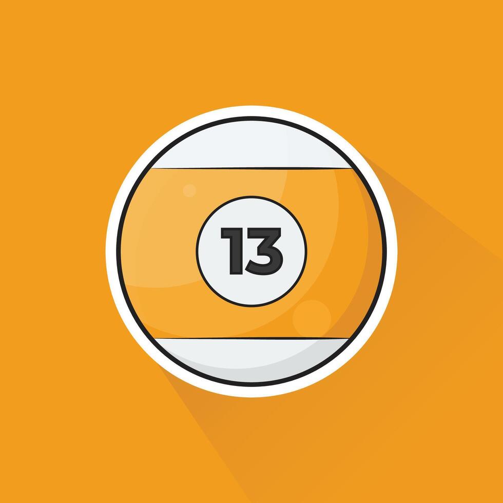 Illustration of Pool Ball Number 13 in Flat Design vector