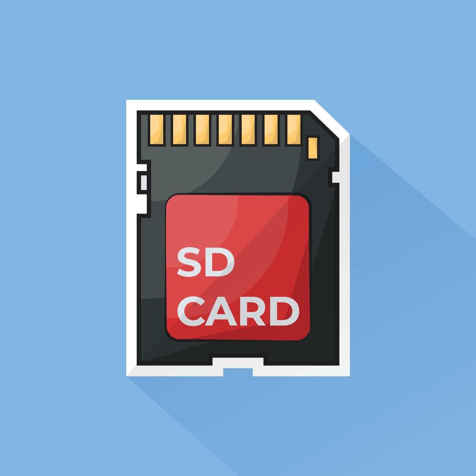Illustration of SD Card in Flat Design vector