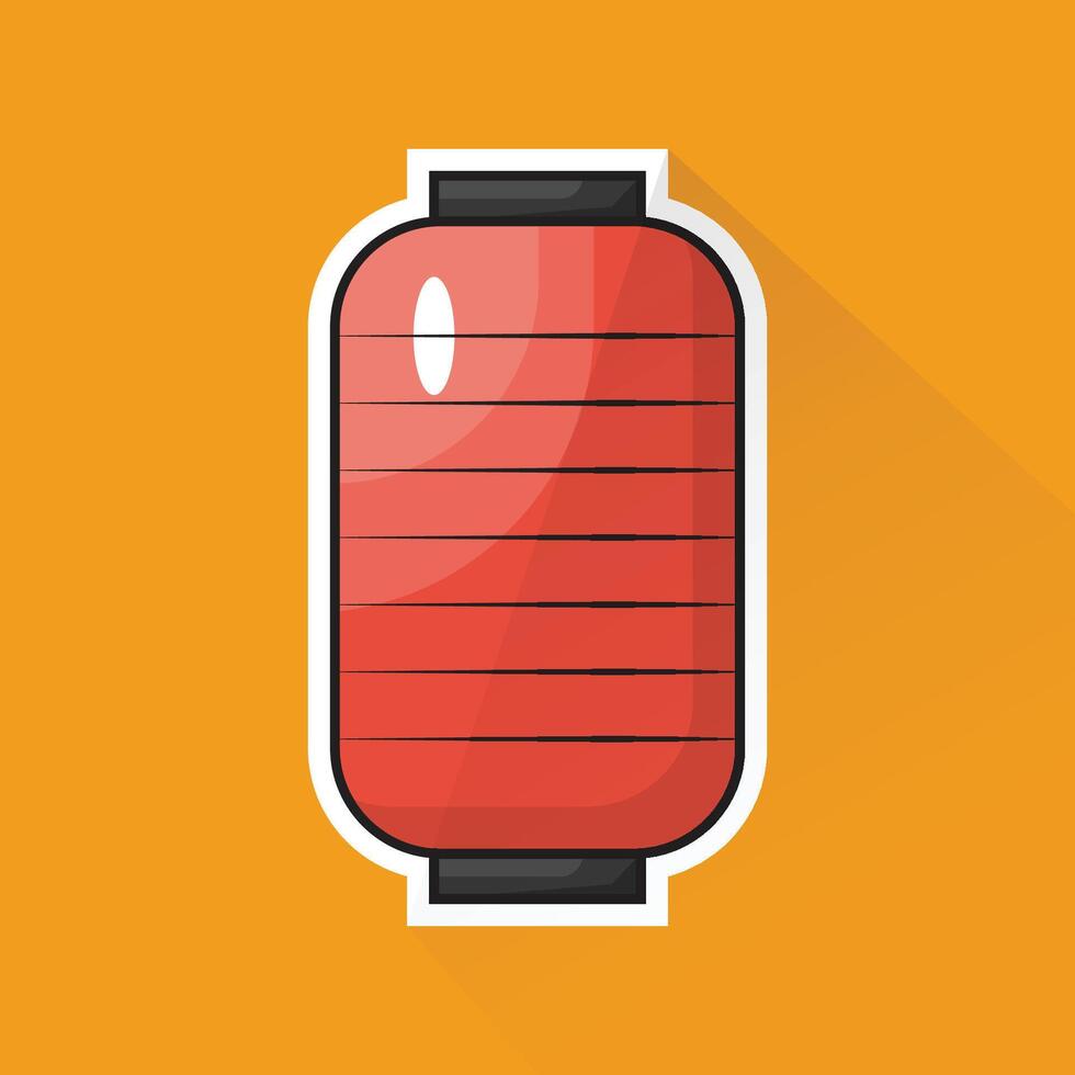 Illustration of Japanese Lantern in Flat Design vector