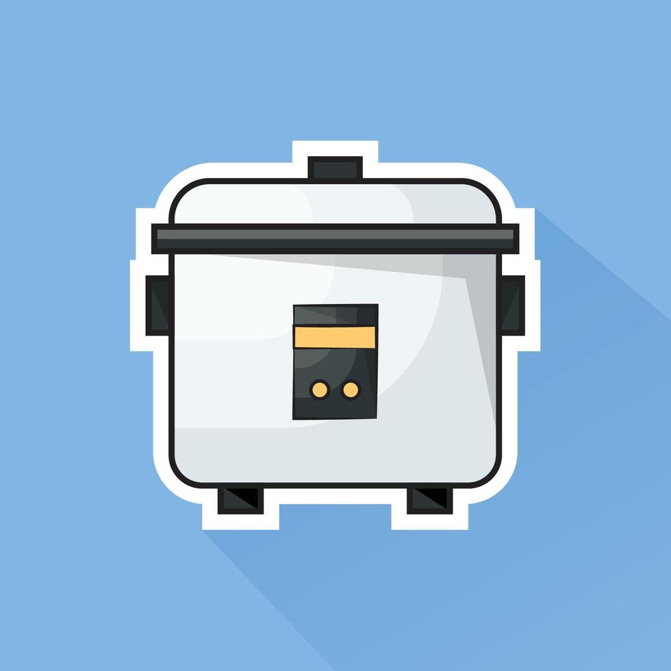 Illustration of Rice Cooker in Fat Design vector