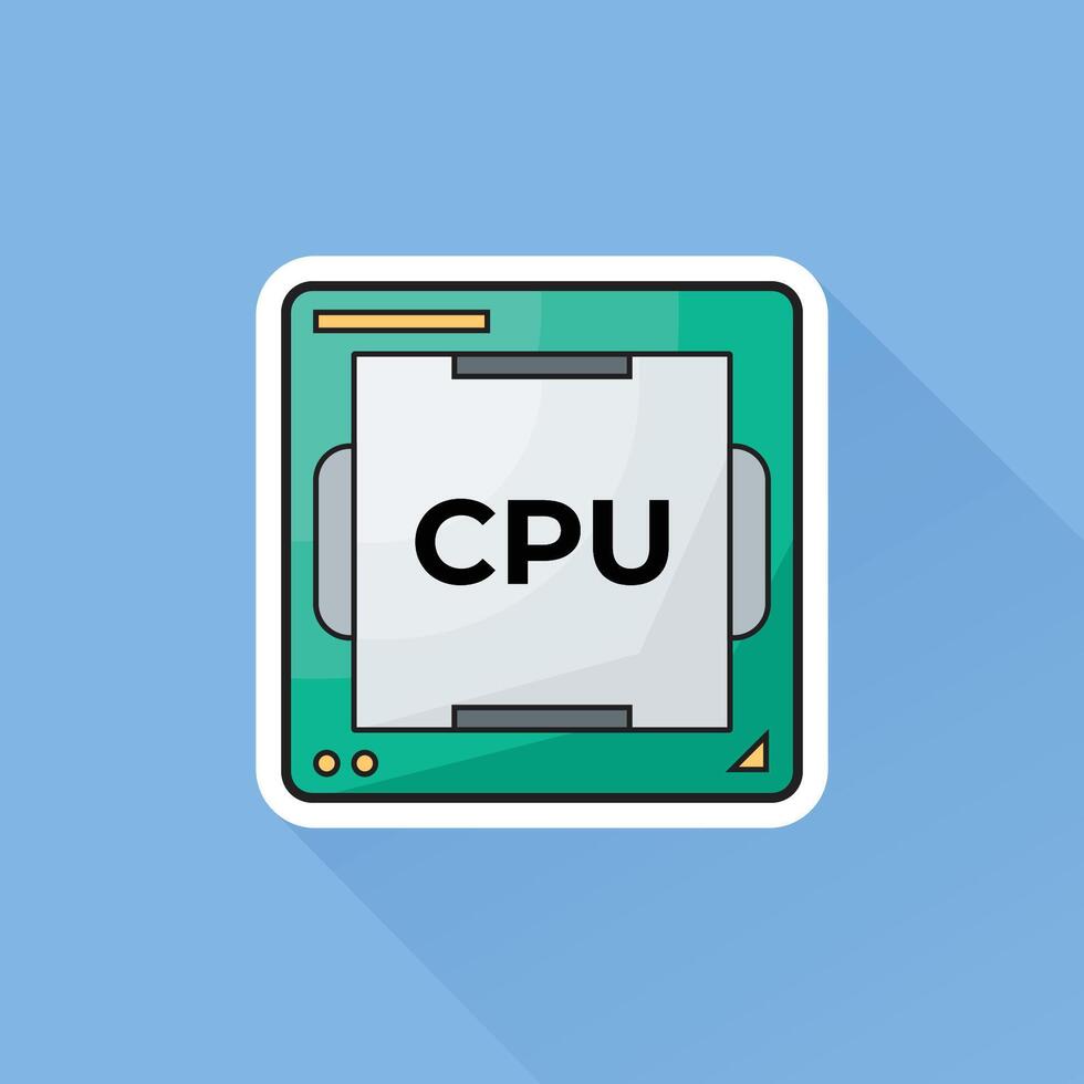 Illustration of Processor in Flat Design vector