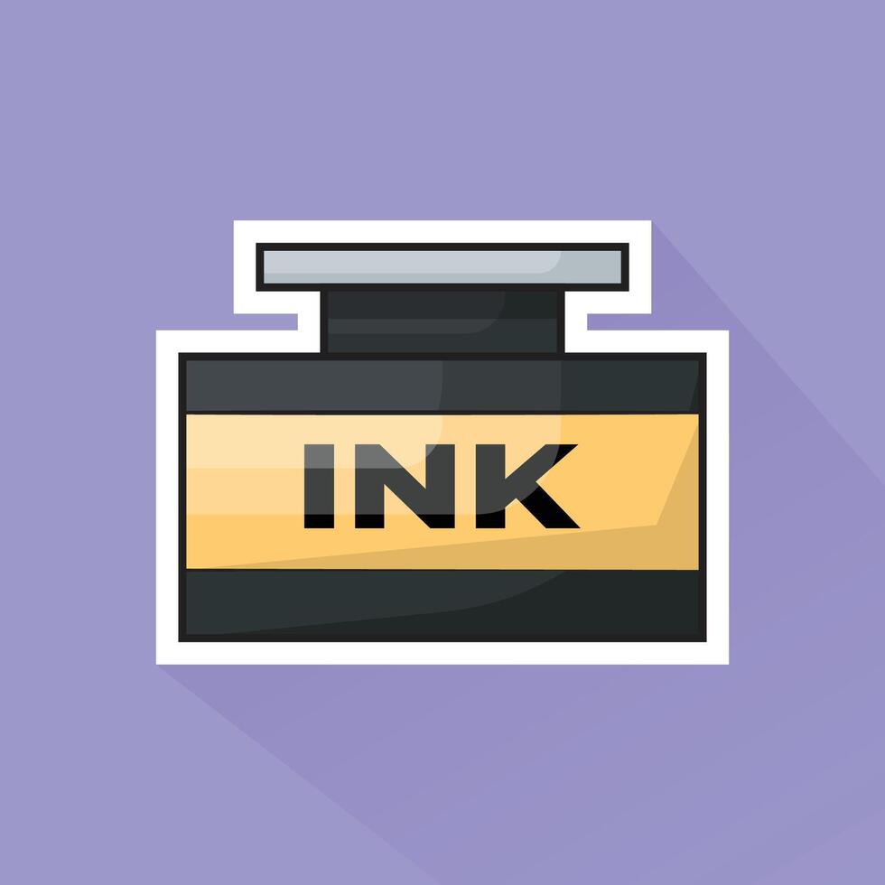 Illustration of Ink Bottle in Flat Design vector